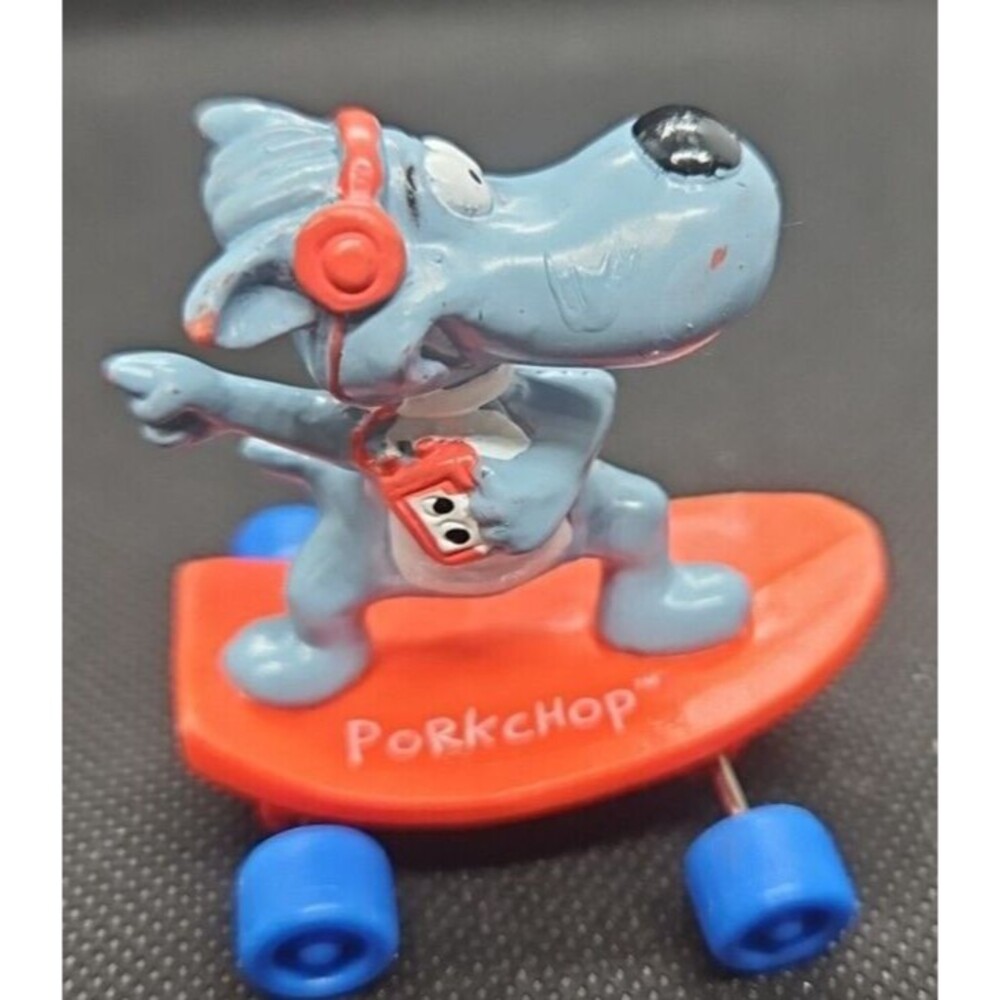 Porkchop Nickelodeon Action Figure Skateboarding 1994 Hardees 2" Tall